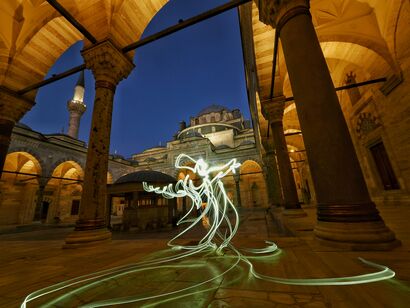 One Line Light Painting - Darvish Dancer - a Photographic Art Artowrk by Roywang